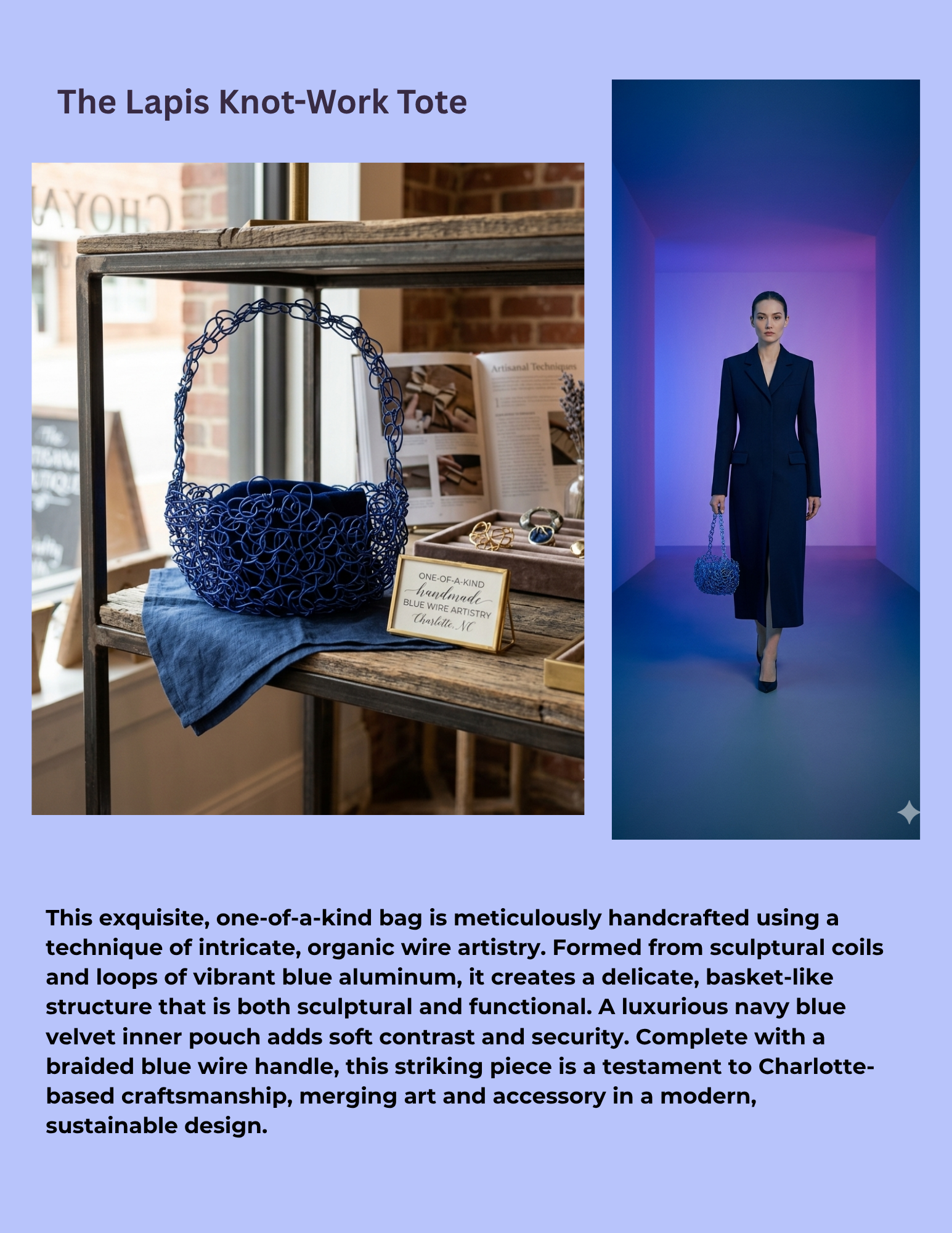 The Lapis Knot-Work Tote Bag