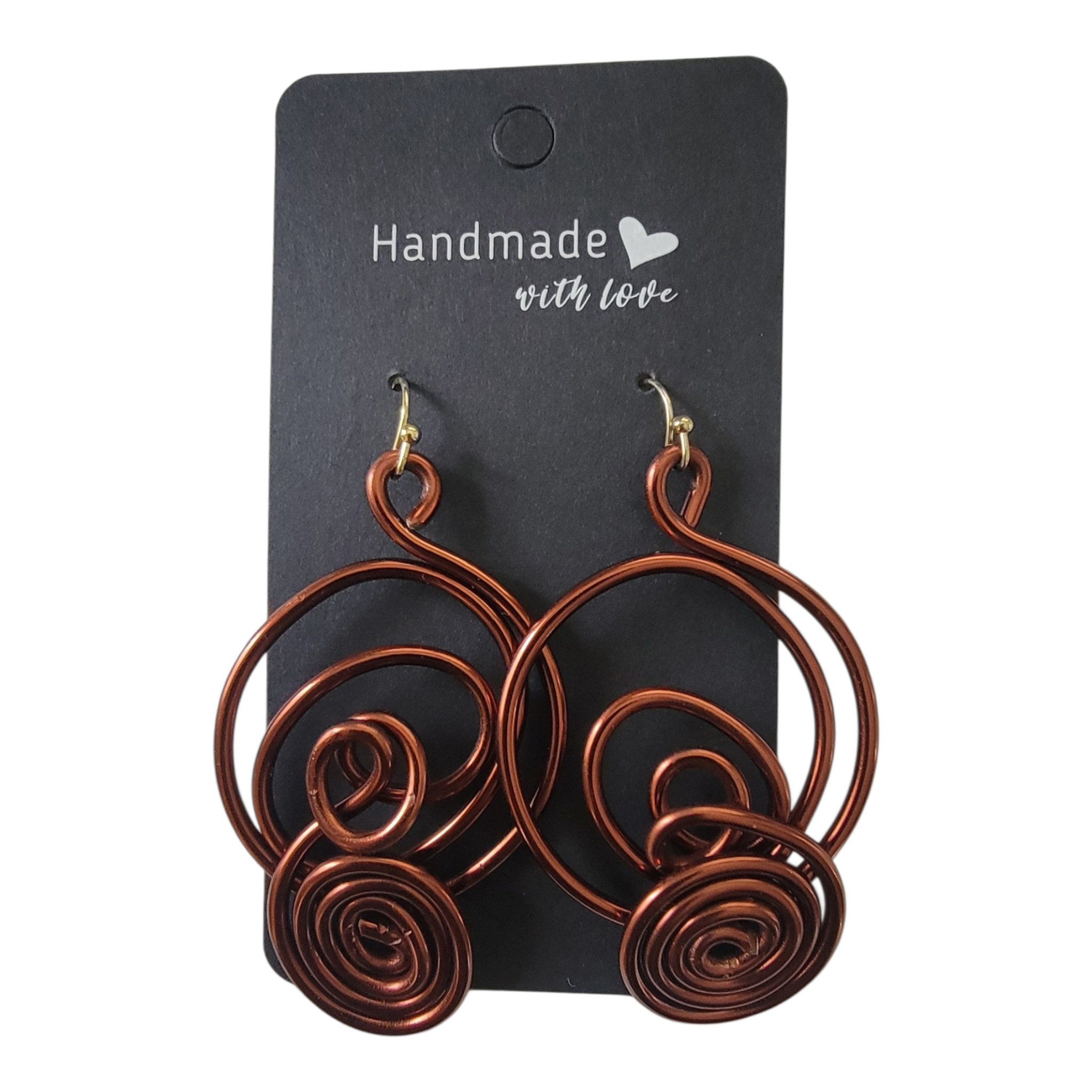 Brown/Bronze rosette-style spiral earrings