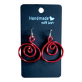 Red whimsical charm wire earrings