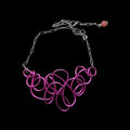 Pink (Fuchsia) Abstract Aluminum Wire Choker Necklace