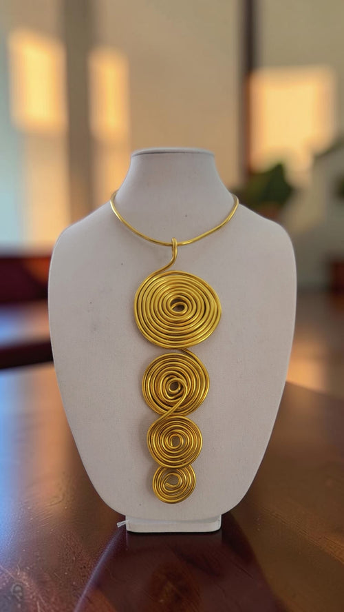Amani Spiral Choker Necklace - Gold